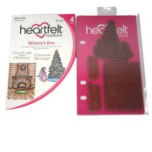 Heartfelt Creations Winter's Eve Cling Stamps Christmas Tree Angel Holiday